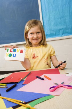 Young Girl in Art Class clipart