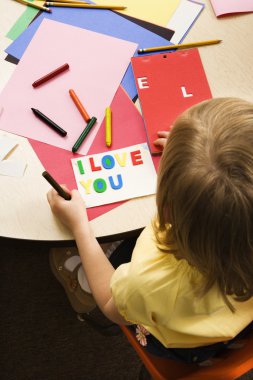 Young Girl in Art Class clipart