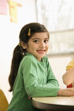 Girl in Classroom clipart