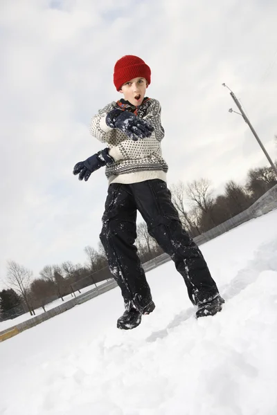 Boy in snow. — Stock Photo, Image