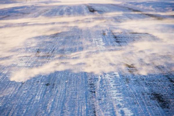 Isen täckte road. — Stockfoto