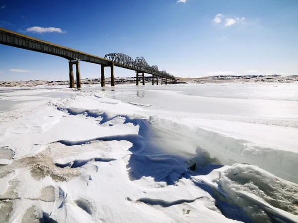 Most v zimě — Stock fotografie