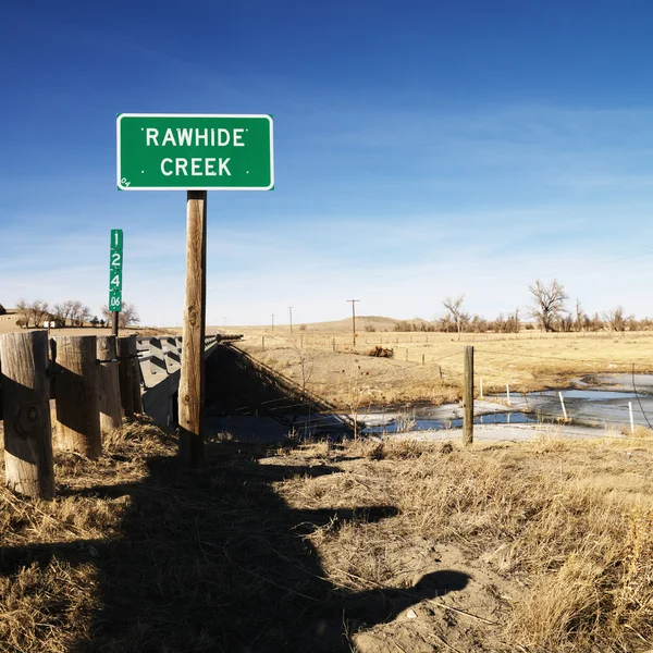Rawhide creek sign. — Stock Photo, Image