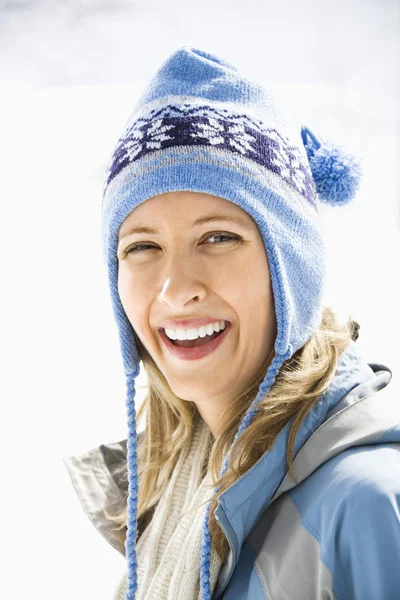 Woman in ski cap. — Stock Photo, Image