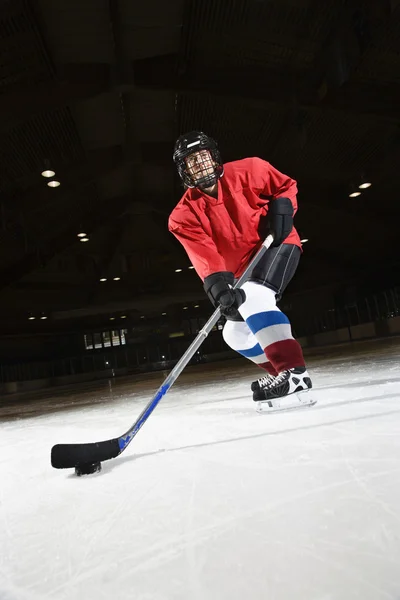 Nő jégkorongozó. — Stock Fotó