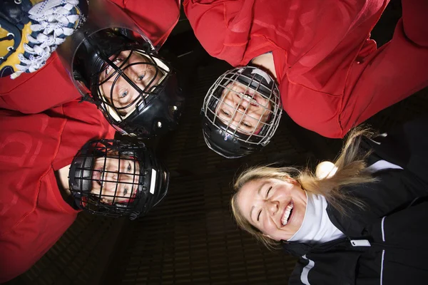 Women hockey player huddle. — Stock Photo, Image