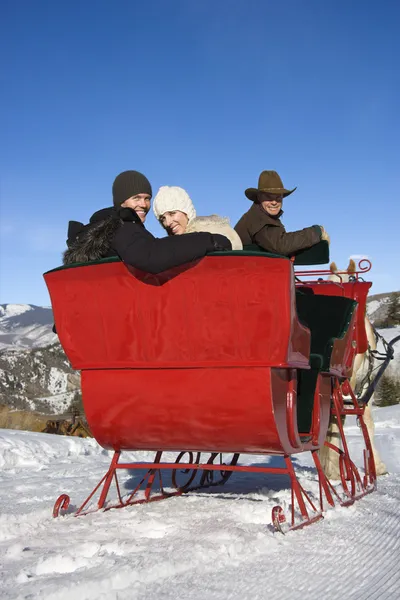 Sleigh ride in winter. — Stock Photo, Image