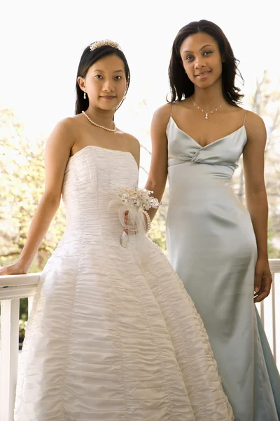 Ritratto di sposa e damigella d'onore . — Foto Stock
