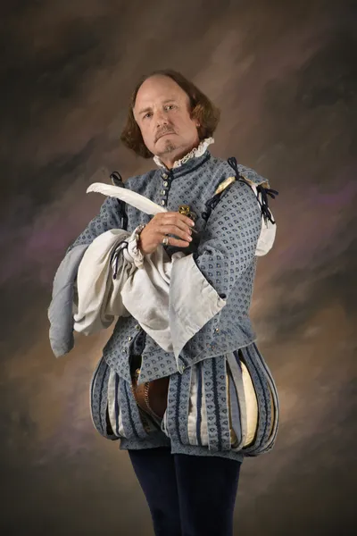 Shakespeare with quill pen. — Stock Photo, Image