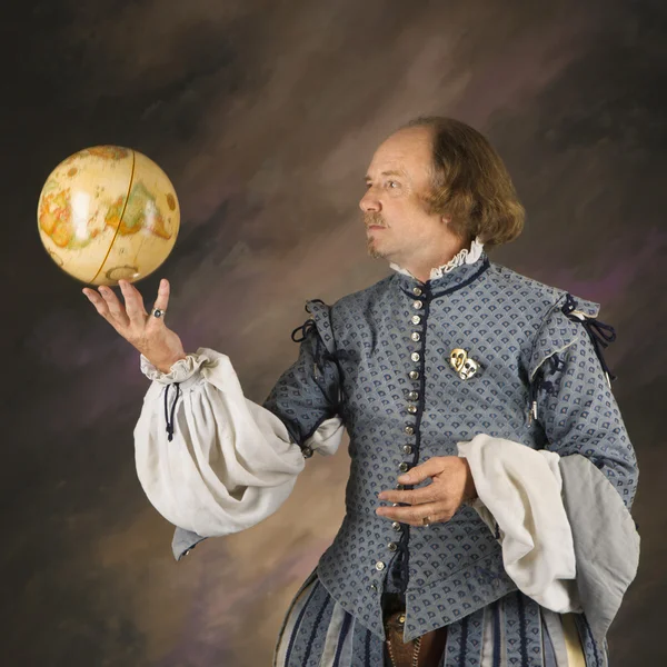 Shakespeare com globo . — Fotografia de Stock