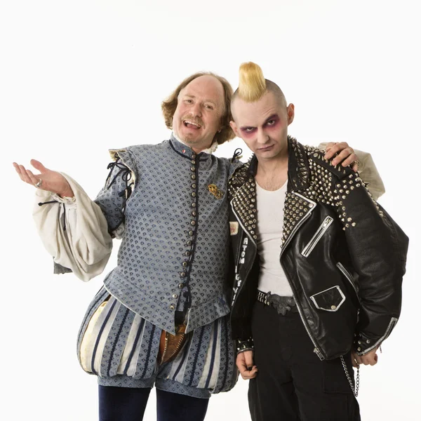 Shakespeare and goth man. — Stock Photo, Image