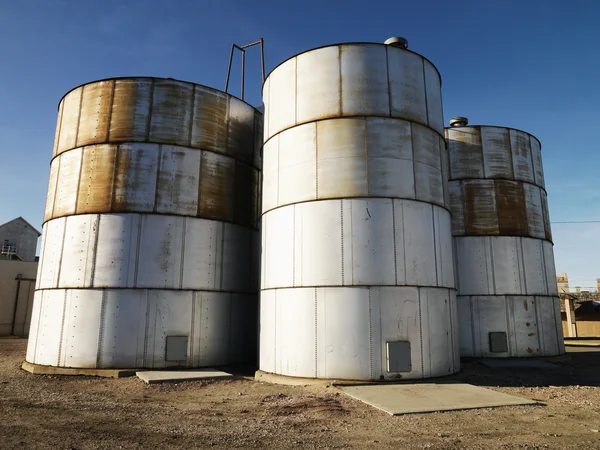 Three silos. Stock Photo