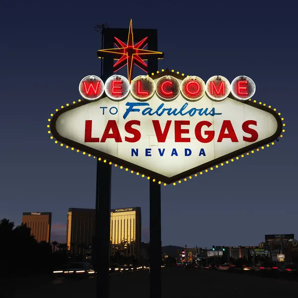 Las Vegas segno di benvenuto . Foto Stock Royalty Free