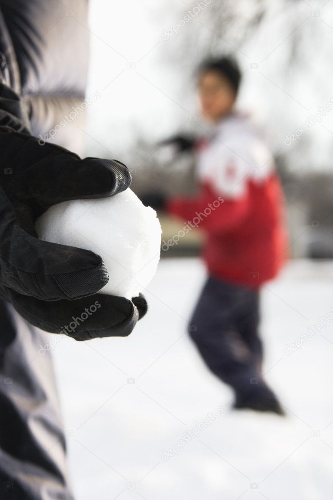 Snowball fight.