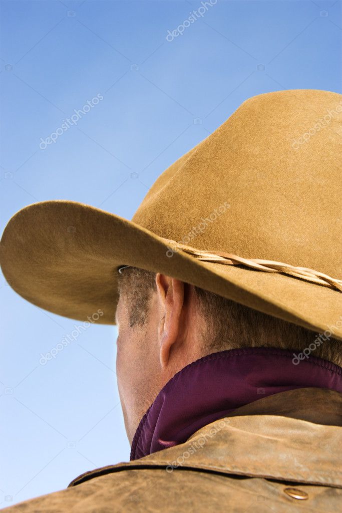 Vaquero Caucásico Con Sombrero Vaquero Caucásico Con Sombrero