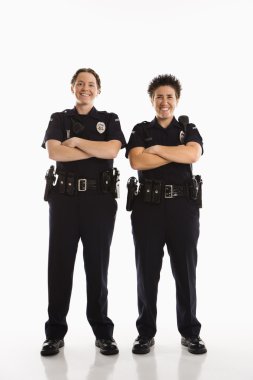 Policewomen crossing arms. clipart