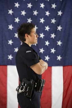 Policewoman profile. clipart