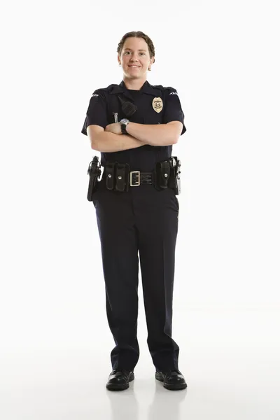 Улыбающаяся женщина-полицейский . — стоковое фото
