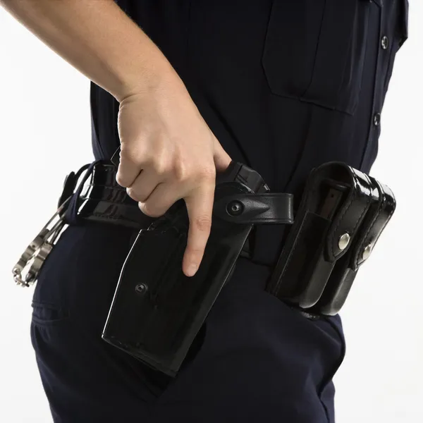 Ozbrojené policistka. — Stock fotografie