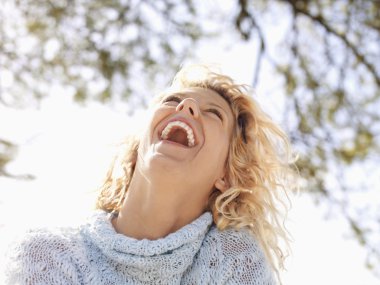 Happy laughing woman clipart