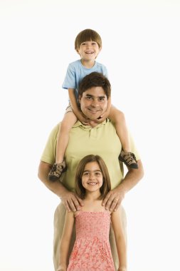 Father and children. clipart