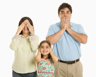 Family gesturing. clipart