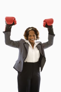 Victorious businesswoman. clipart