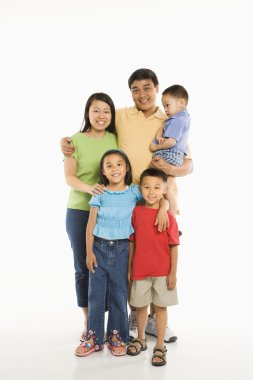 Happy Asian family. clipart