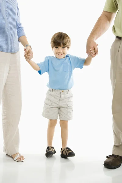 Garçon avec parents . — Photo