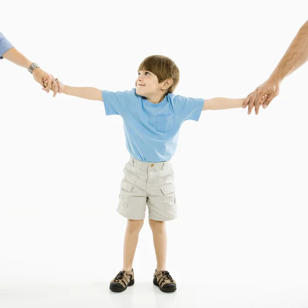 Garçon avec parents . — Photo