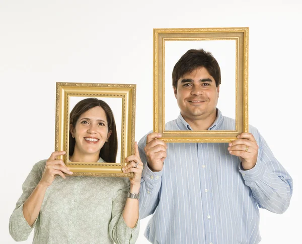 Couple in frames. — Stock Photo, Image