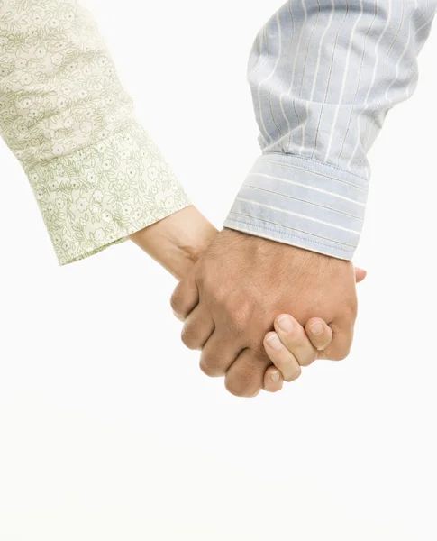 Pár se drží za ruce. — Stock fotografie