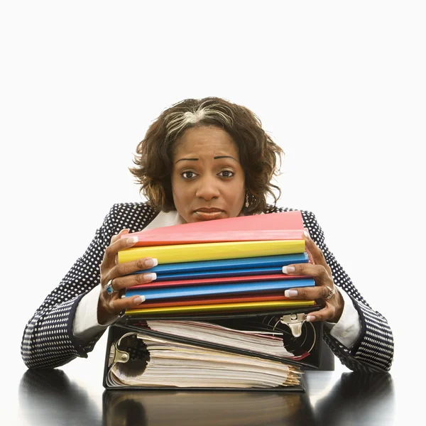Stressed out businesswoman. — Stock Photo, Image