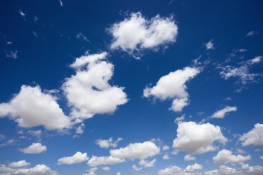 Fluffy clouds in sky. clipart