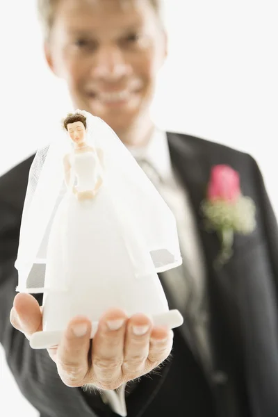 Groom with bride figurine. — Stock Photo, Image