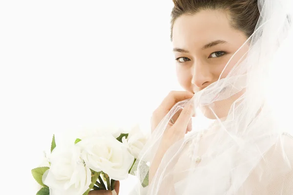 stock image Bride with bouquet.