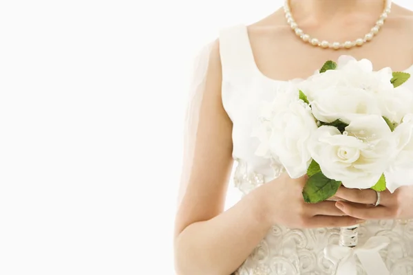 Sposa con bouquet . — Foto Stock