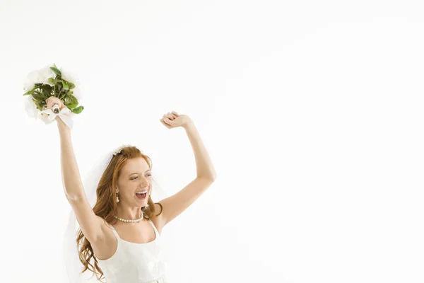 Cheering bride. — Stock Photo, Image