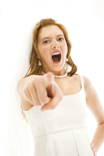 Screaming bride. — Stock Photo, Image