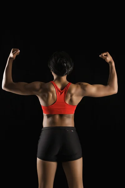 Back of muscular woman. — Stock Photo, Image