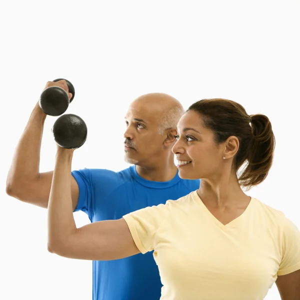 Woman and man exercising. — Stock Photo, Image