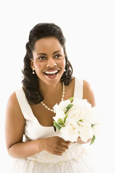 Bride holding bouquet. Stock Image