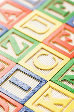 Alphabet toy blocks. clipart