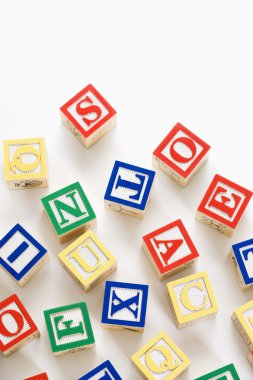 Alphabet toy blocks. clipart