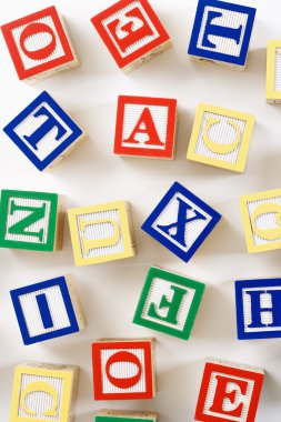 Alphabet toy blocks. clipart