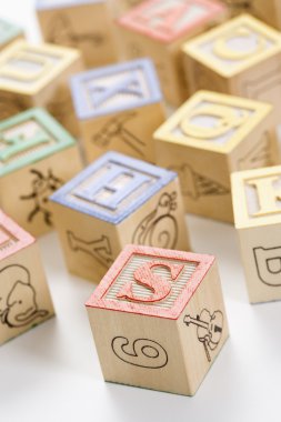 Alphabet toy blocks. clipart