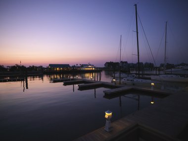 Marina at dusk. clipart