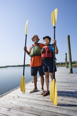 Couple on dock. clipart