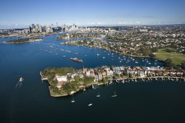 Aerial of Snails Bay, Australia. clipart