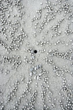 Stones and hole in sand. clipart